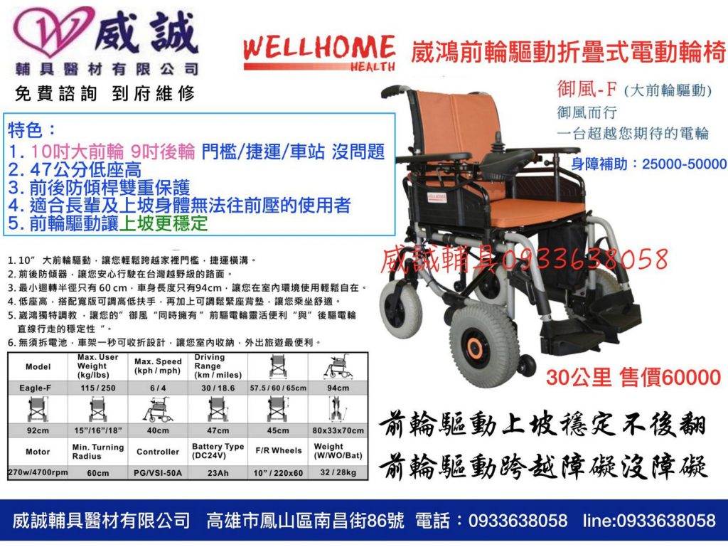 折疊式電動輪椅

